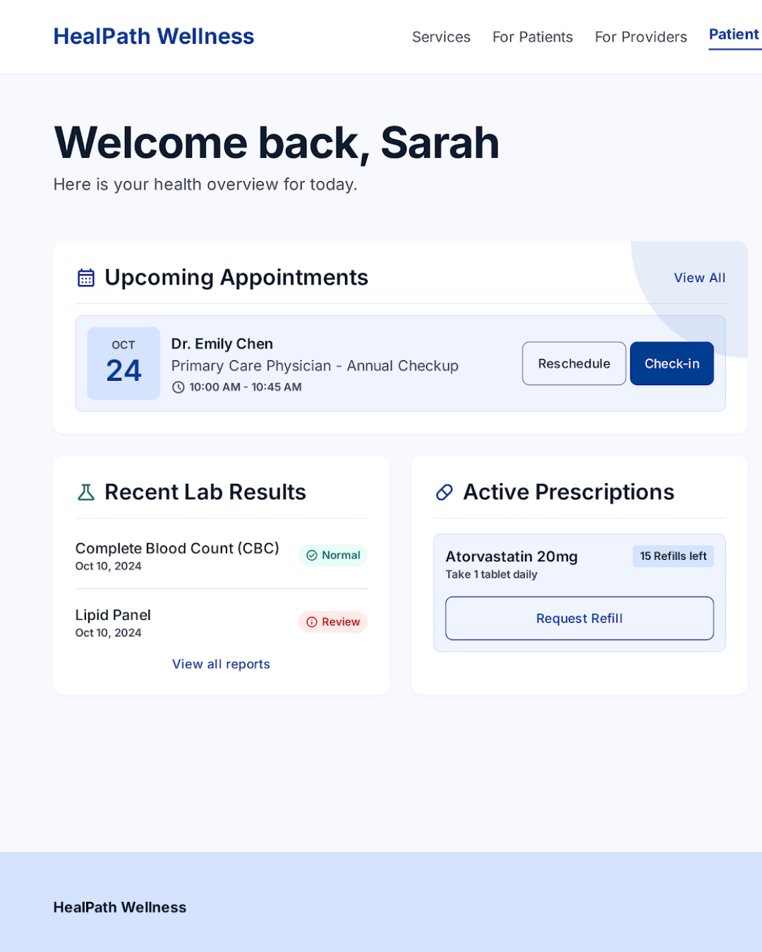 Healthcare website