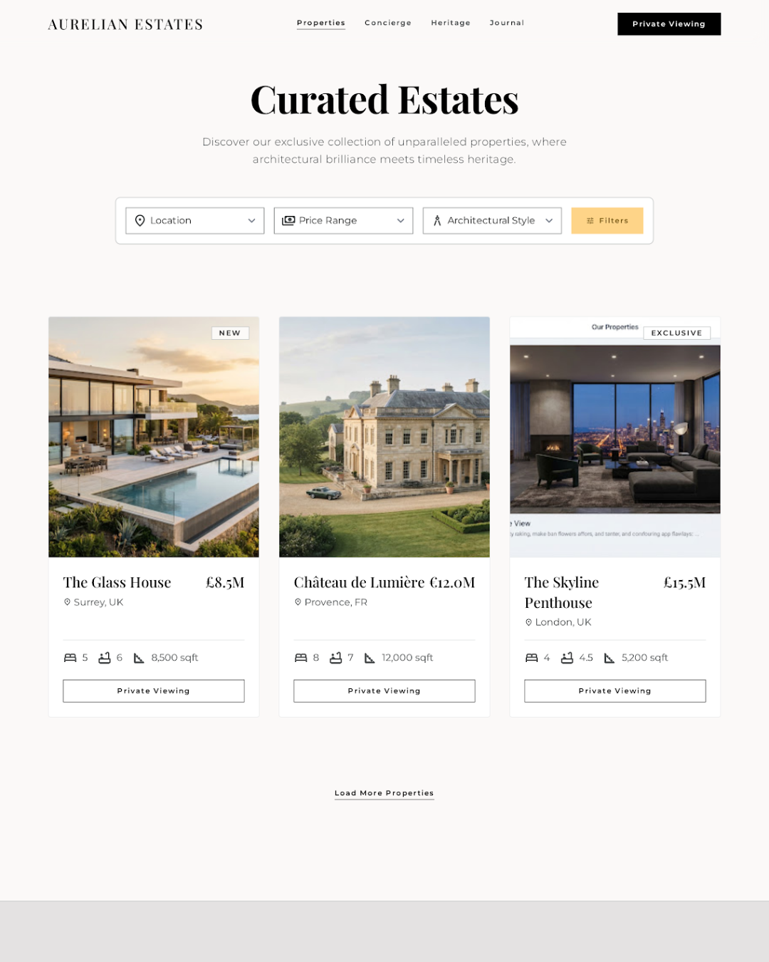 Real estate website